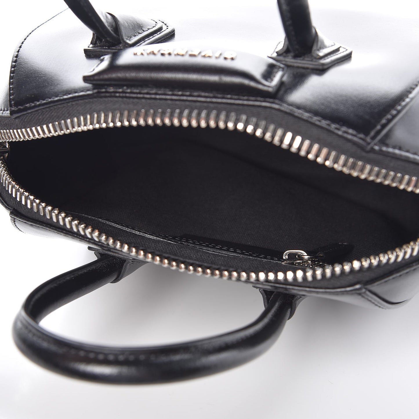Shiny Lord Calfskin Mini Antigona Black