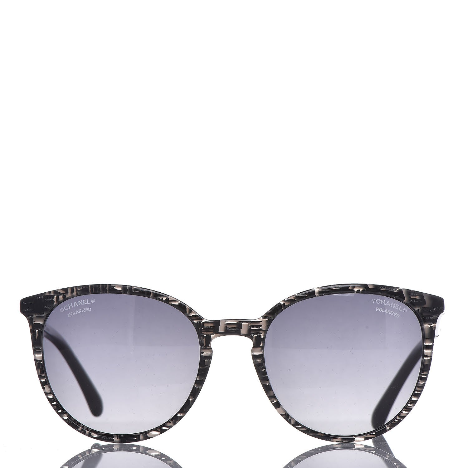Chanel Acetate Butterfly Pearl Sunglasses 5394-H Glittered Black 3 of 7