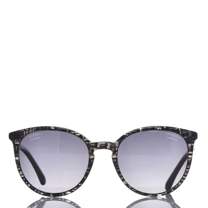 Chanel Acetate Butterfly Pearl Sunglasses 5394-H Glittered Black 3 of 7
