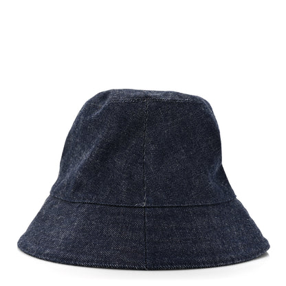 Hermes Cotton Denim Embroidered Harper Emile Bucket Hat 56 Indigo 5 of 8