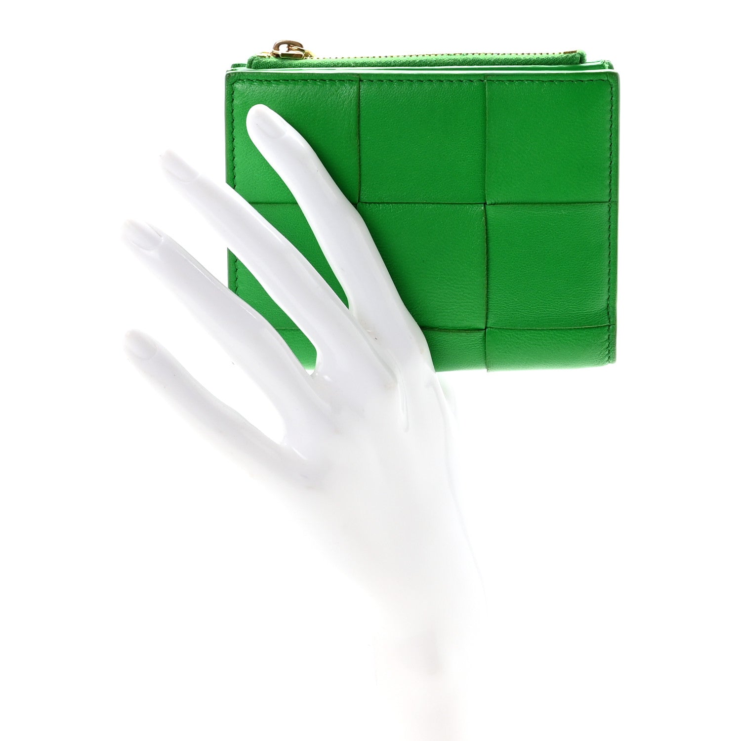 Bottega Veneta Nappa Maxi Intrecciato Bifold Zip Wallet Parakeet 2 of 6