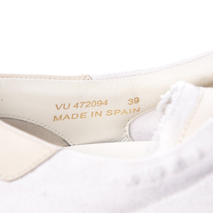 Saint Laurent Distressed Canvas Womens Elba Light Alpha Sigma Sneakers 39 Blanc Optique 8 of 11