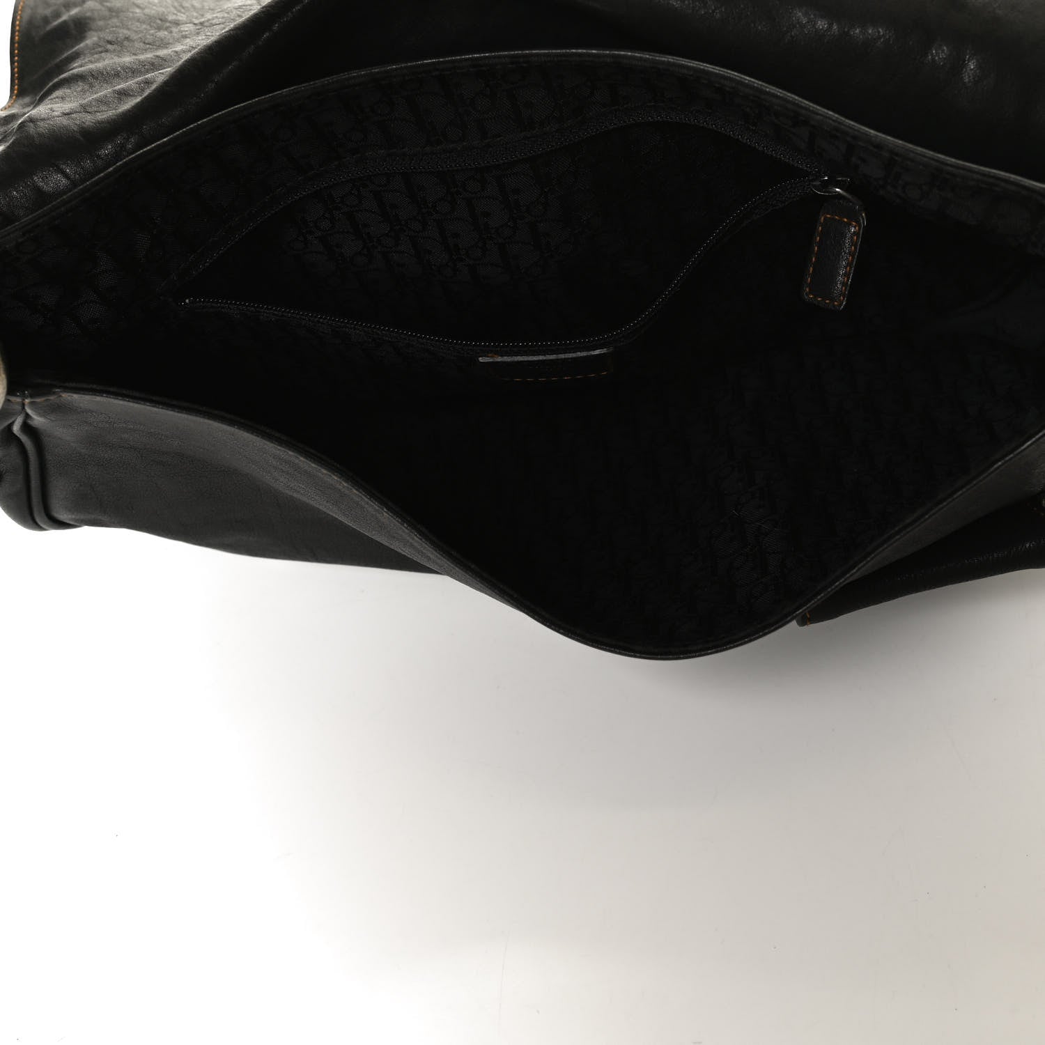 Christian Dior Calfskin Medium Gaucho Double Saddle Bag Black 5 of 10