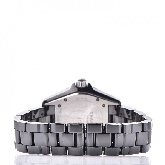 Chanel Stainless Steel Ceramic Diamond 38mm J12 Automatic Watch Black 4 of 7