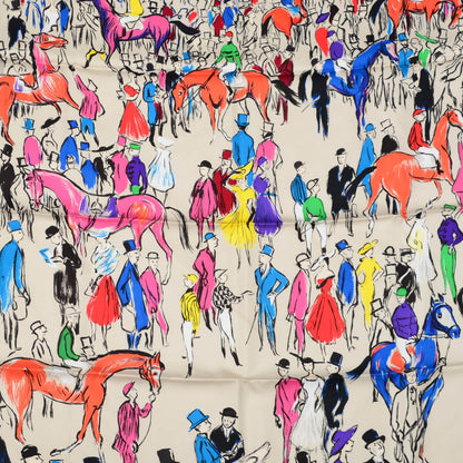 Hermes Silk Paddock Scarf 90 Mastic Violet Orange 1 of 6