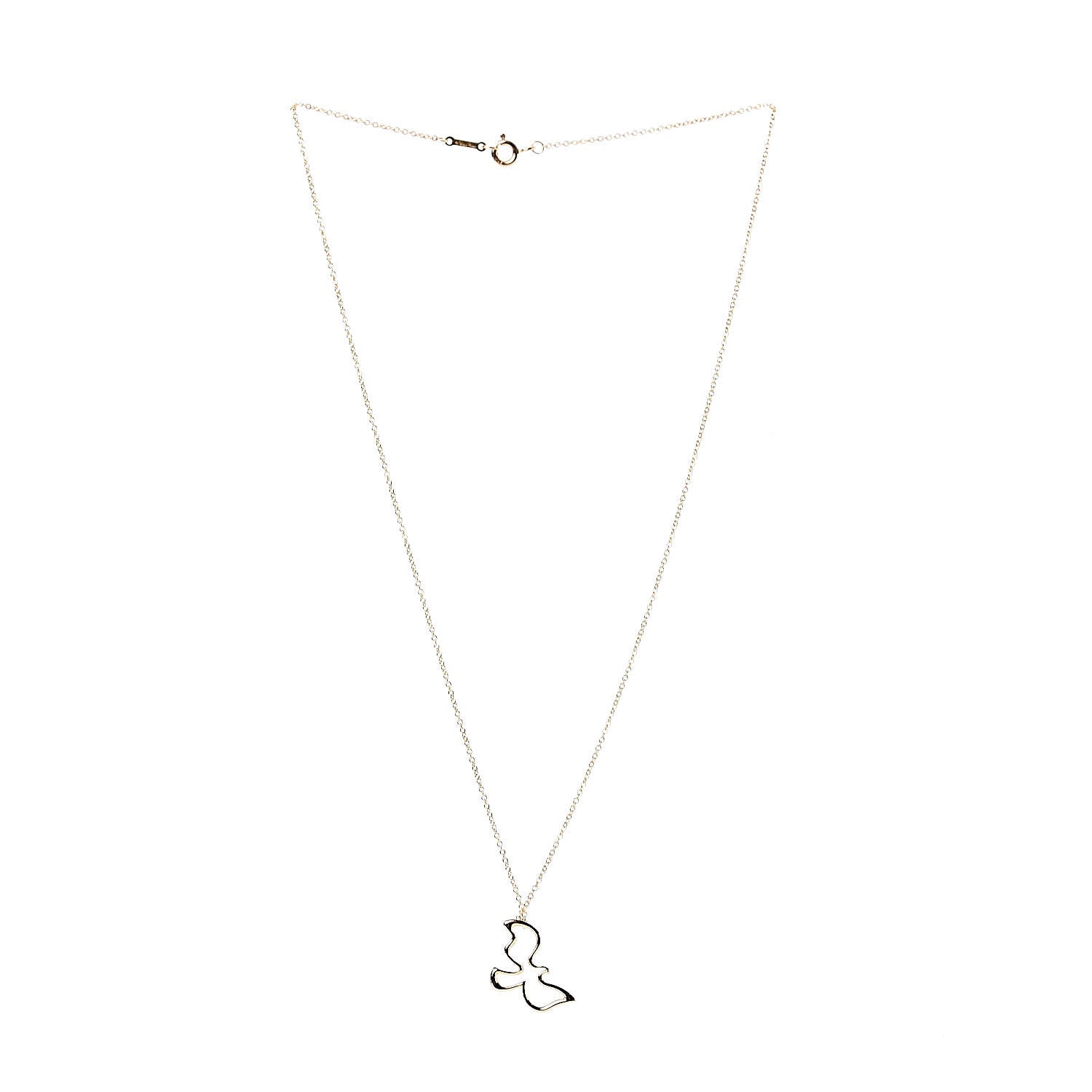 Tiffany 18K Yellow Gold Paloma Picasso Dove Pendant Necklace 3 of 6