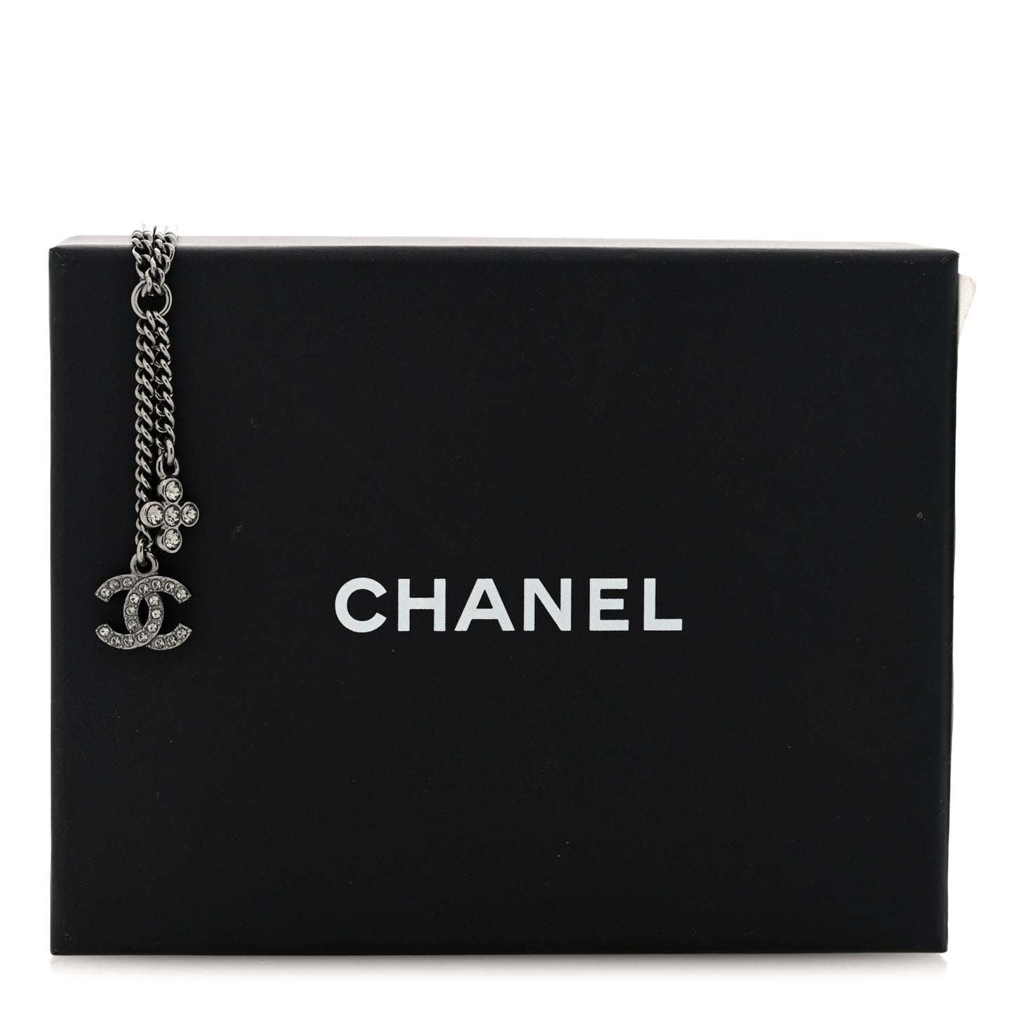 Ruthenium Crystal Flower CC Lariat Necklace