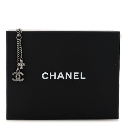 Chanel Ruthenium Crystal Flower CC Lariat Necklace 5 of 5