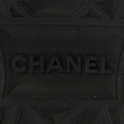 Chanel Suede Calfskin Embroidered CC Sneakers 35.5 Ecru Light Gray 7 of 9