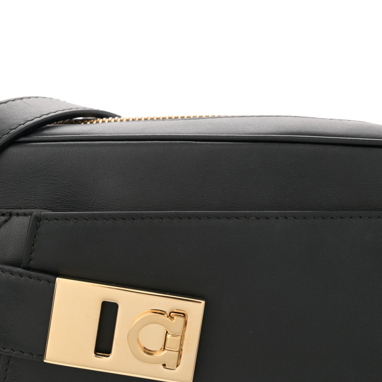 Calfskin Gancio Small Camera Case Black