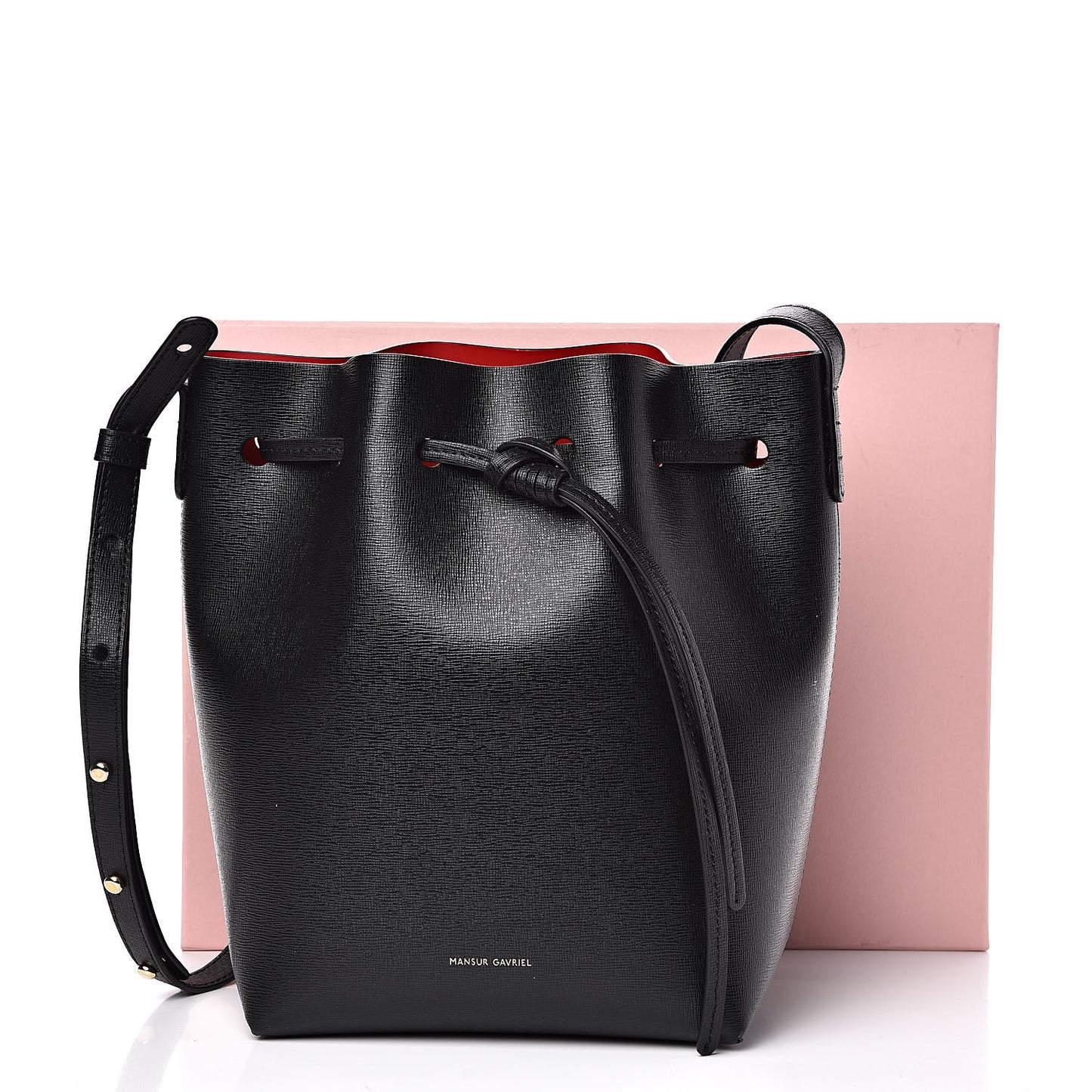 Saffiano Mini Bucket Bag Black Flamma