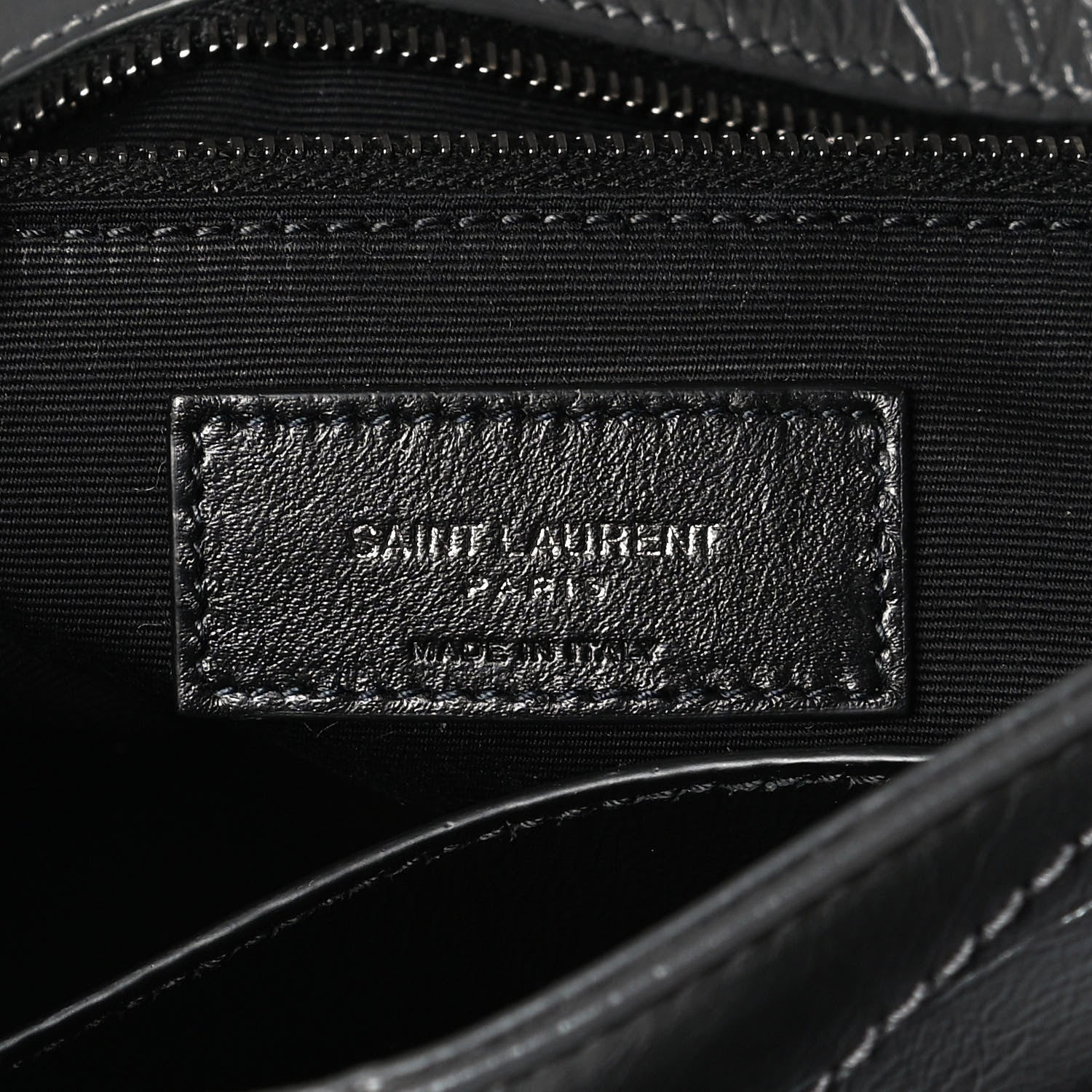 Saint Laurent Crinkled Calfskin Matelasse Monogram Medium Niki Chain Satchel Storm 7 of 12