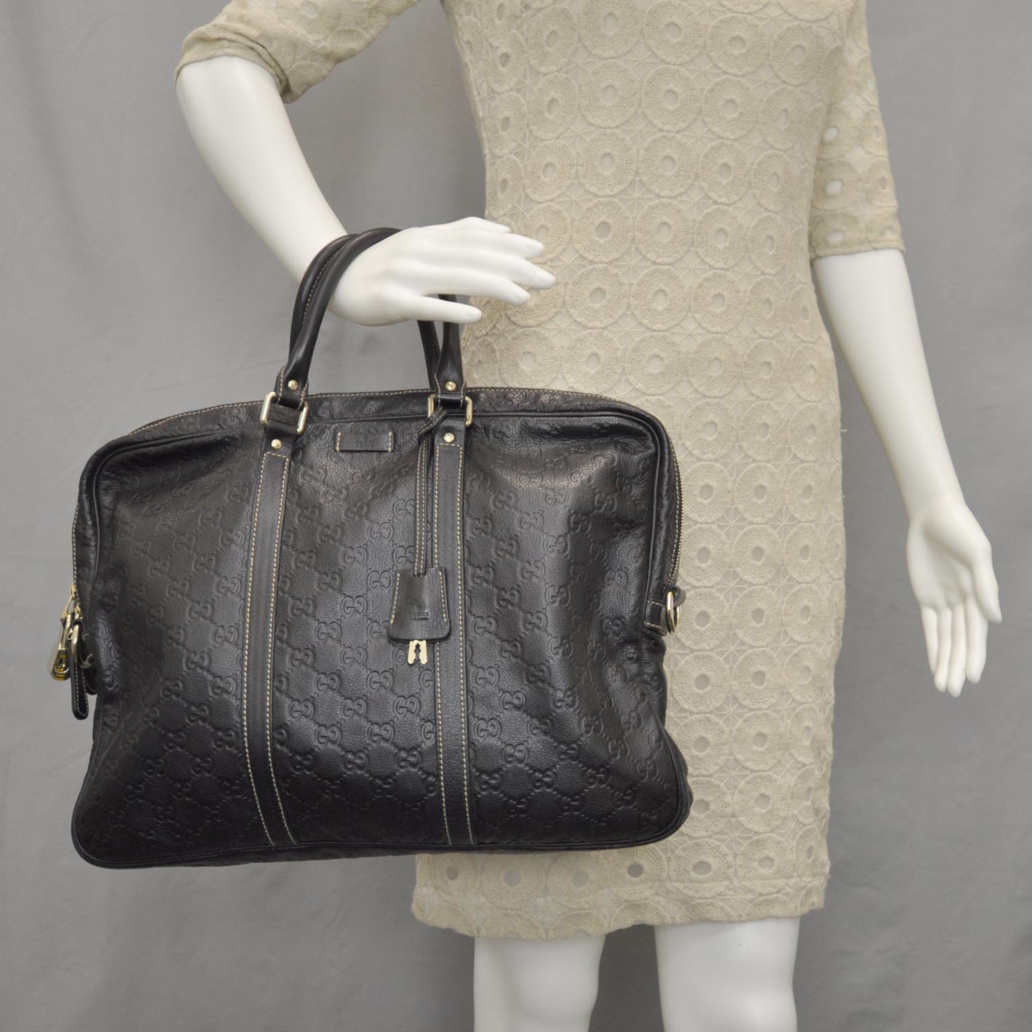 Gucci Guccissima Briefcase Black 2 of 13
