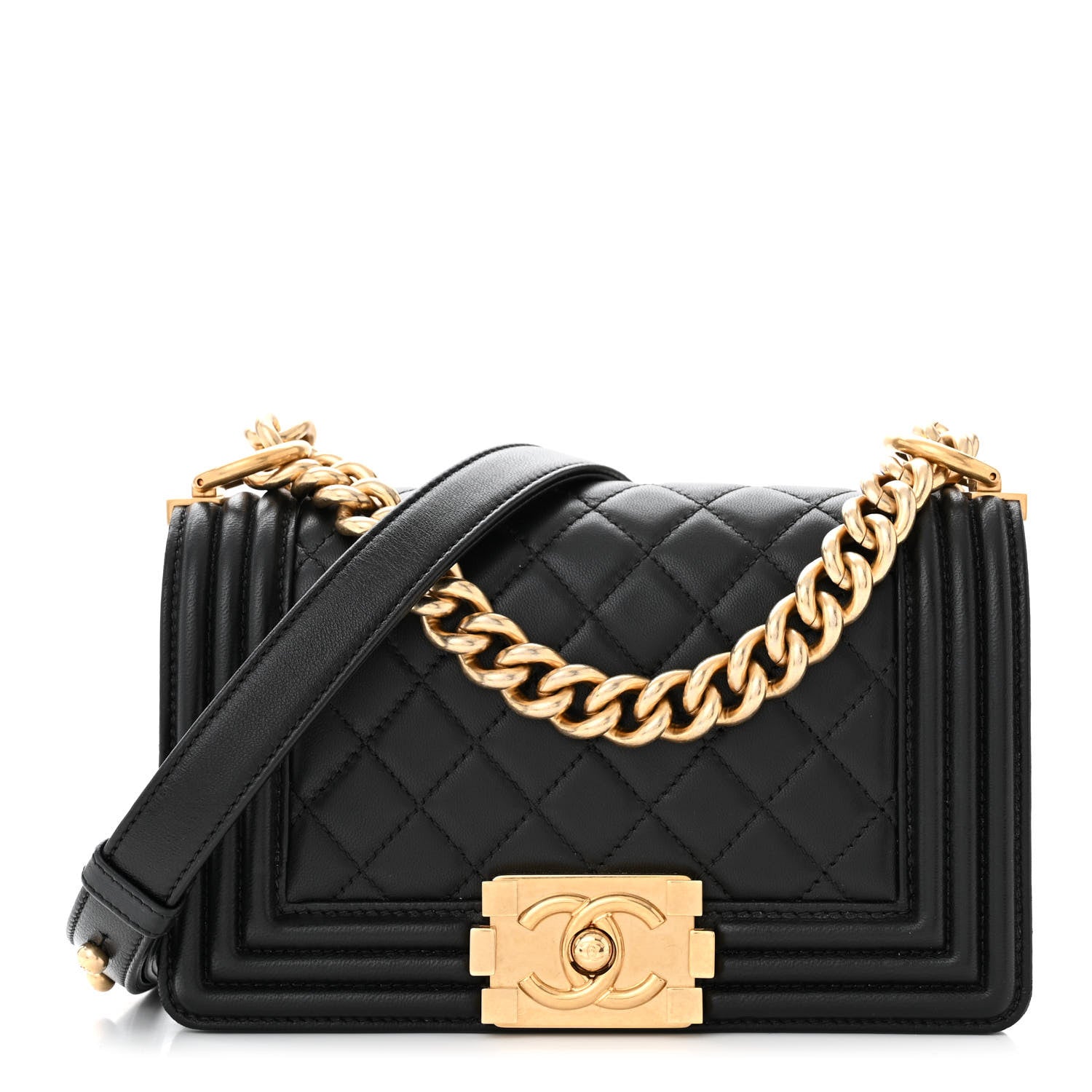 Chanel Lambskin Quilted Small Boy Flap Black 1 of 10