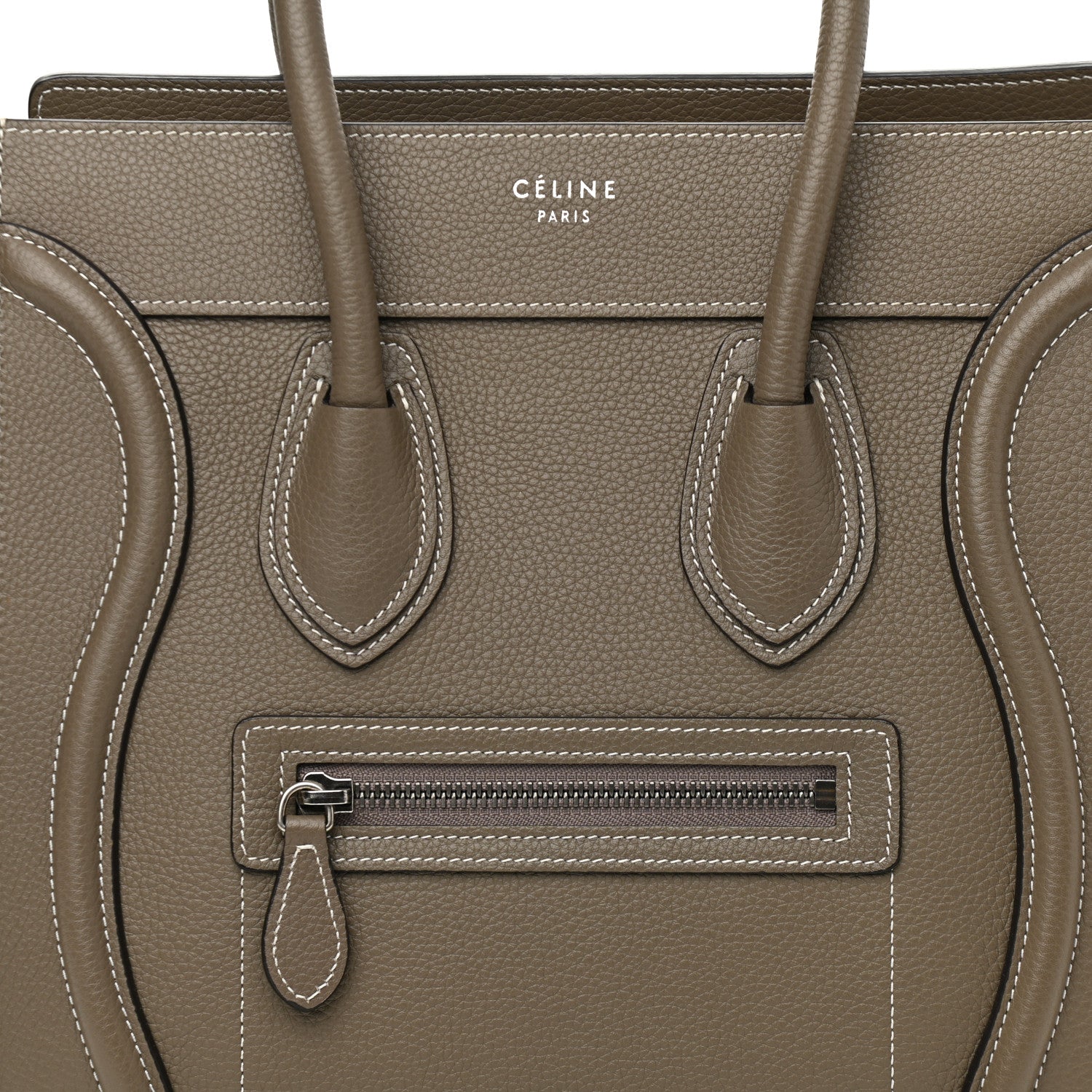 Celine Drummed Calfskin Micro Luggage Souris 8 of 12