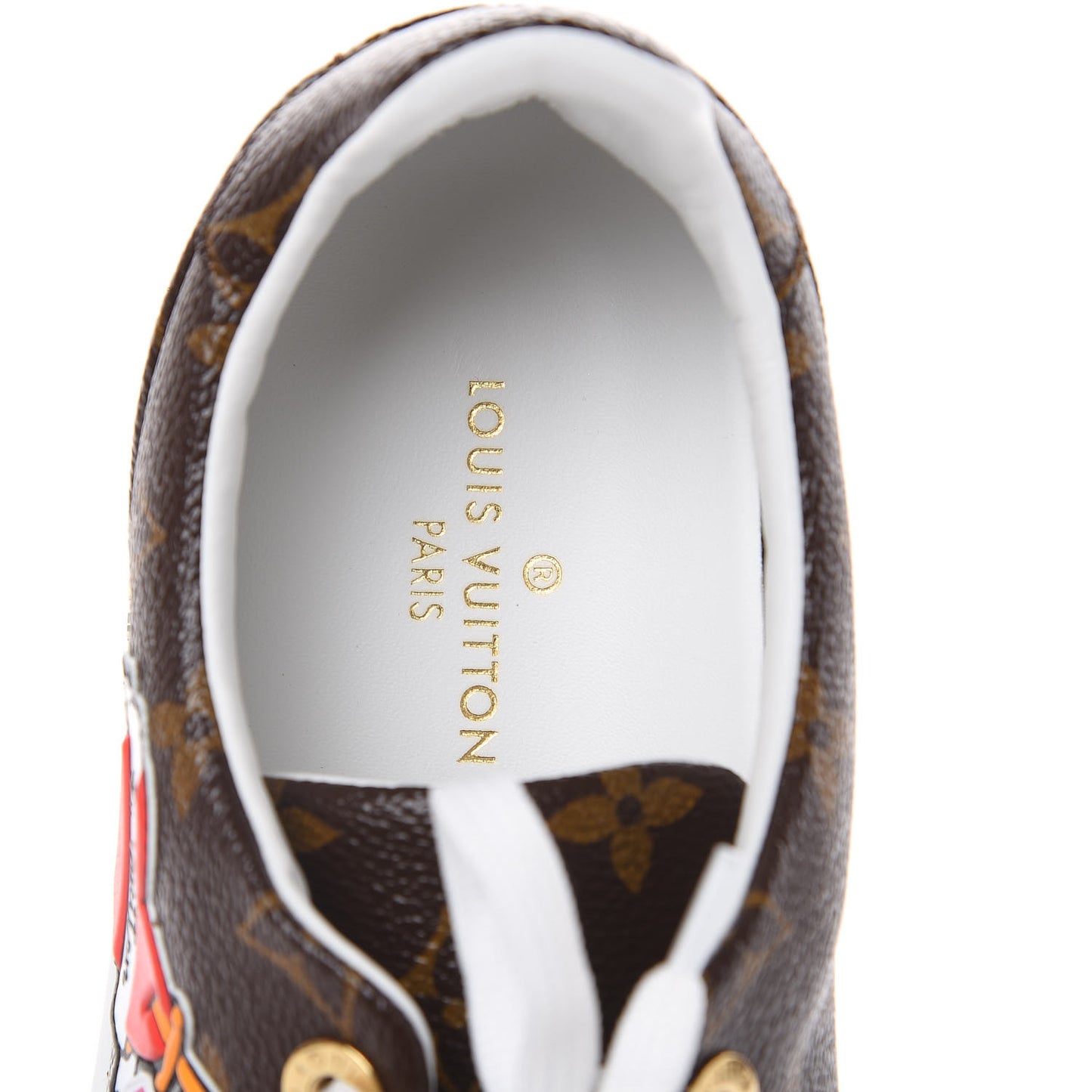 Calfskin Monogram LV Black Heart Sneakers 37.5 Cacao