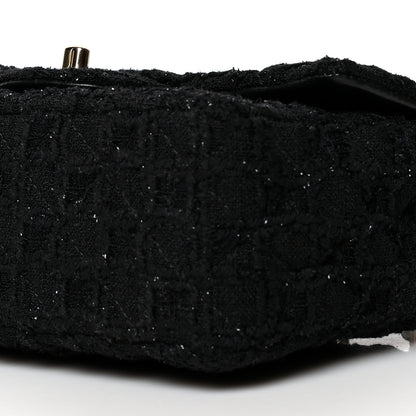 Chanel Tweed Quilted Mini Rectangular Flap Black 10 of 10