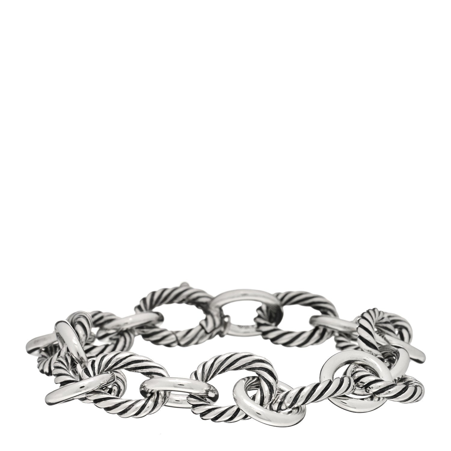 David Yurman Sterling Silver 12mm Large Oval Link Bracelet 1 of 3