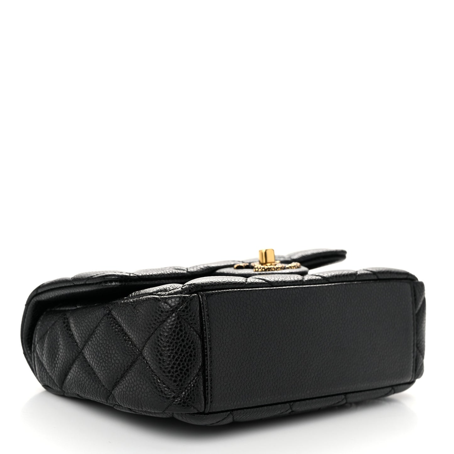 Grained Lambskin Quilted Mini Flap Black