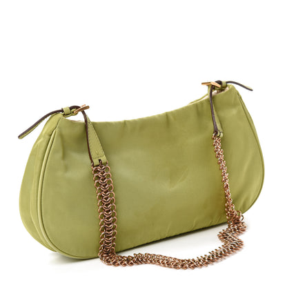 Prada Tessuto Nylon Chain Shoulder Bag Green 3 of 12