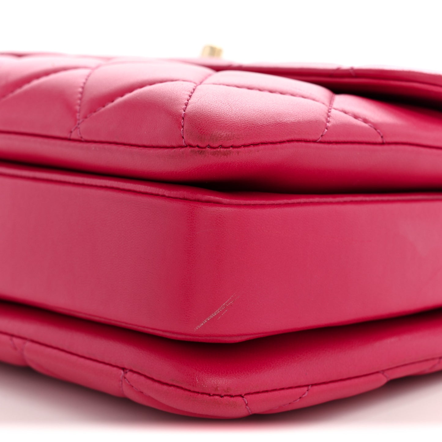 Lambskin Quilted Small Trendy CC Flap Dual Handle Bag Dark Pink