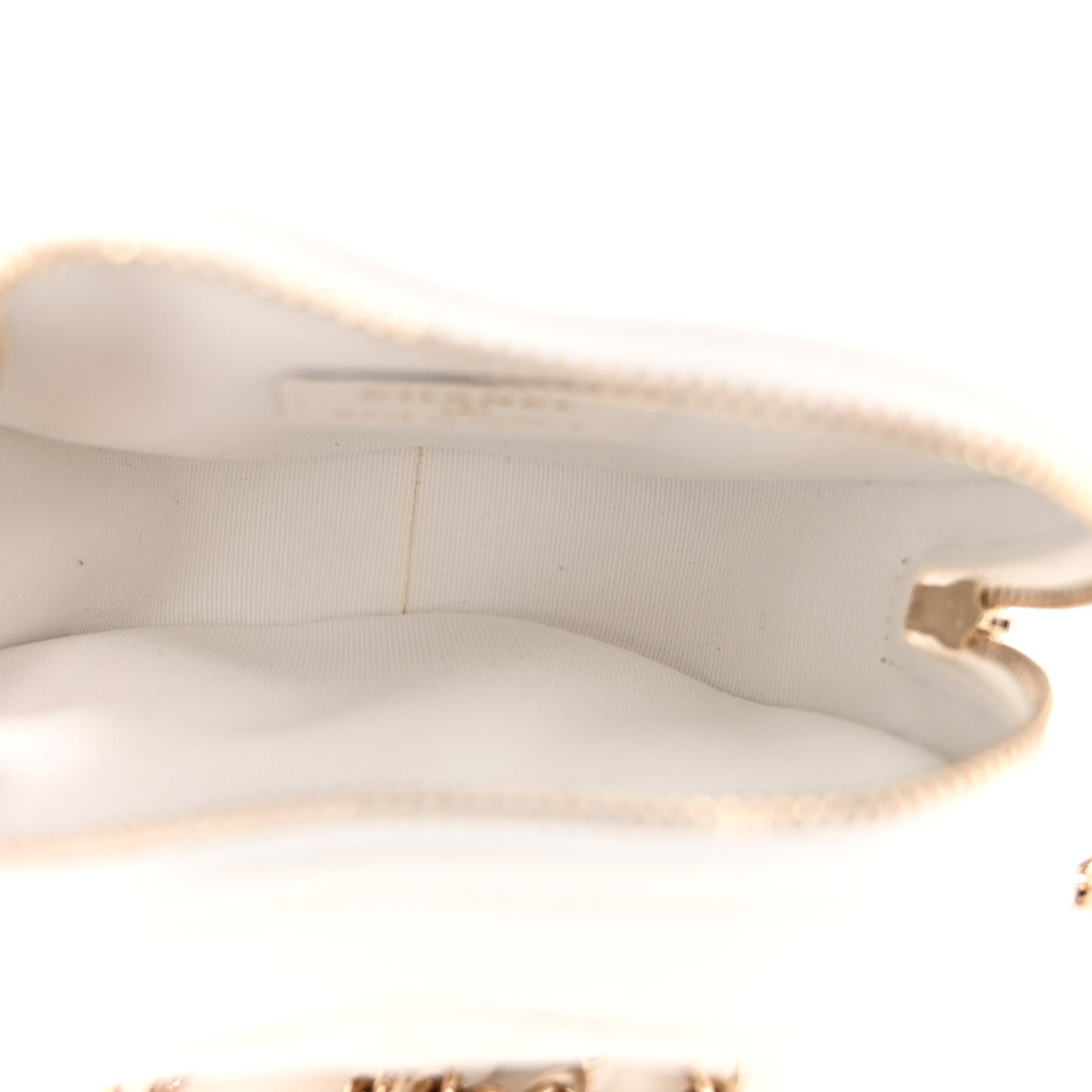 Lambskin Quilted CC In Love Heart Clutch With Chain White