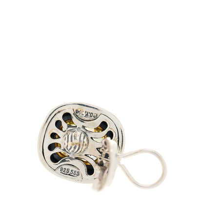 David Yurman Sterling Silver 14K Gold Lemon Citrine 11mm Albion Earrings 3 of 3