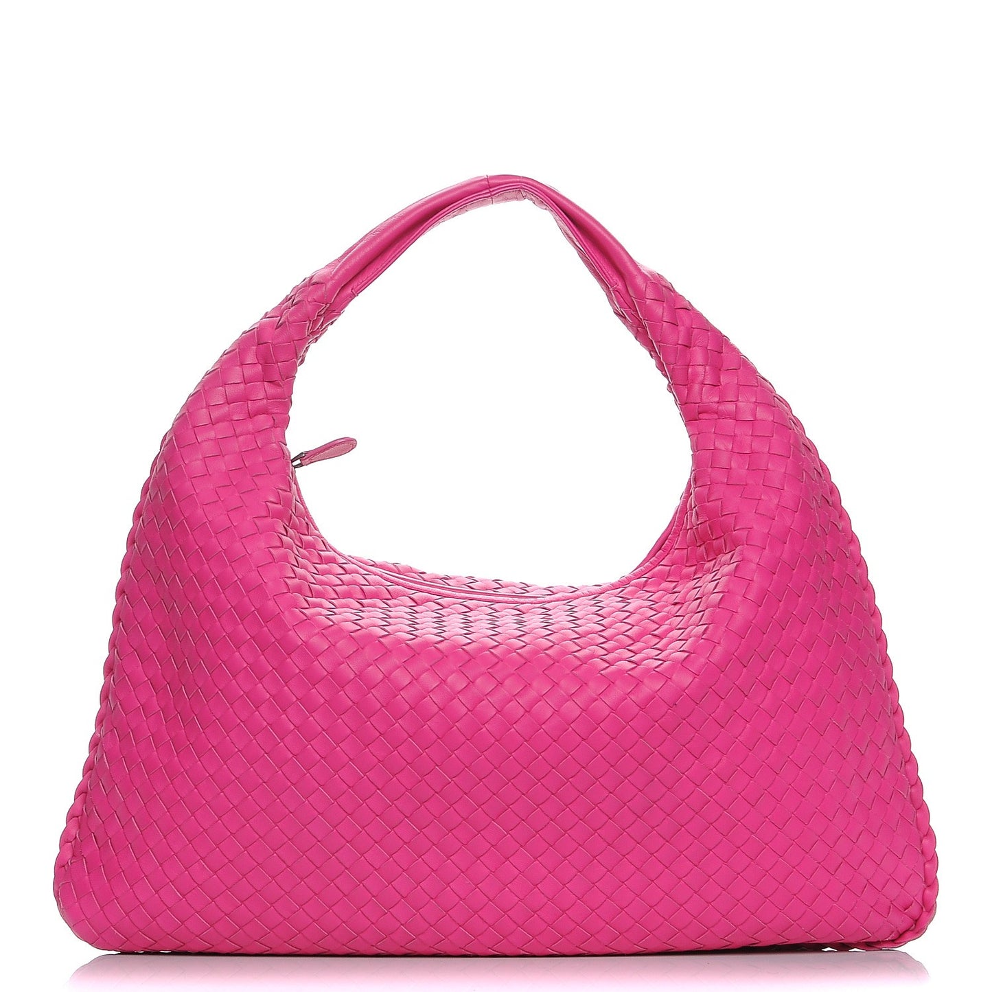 Nappa Intrecciato Large Veneta Hobo Fuchsia