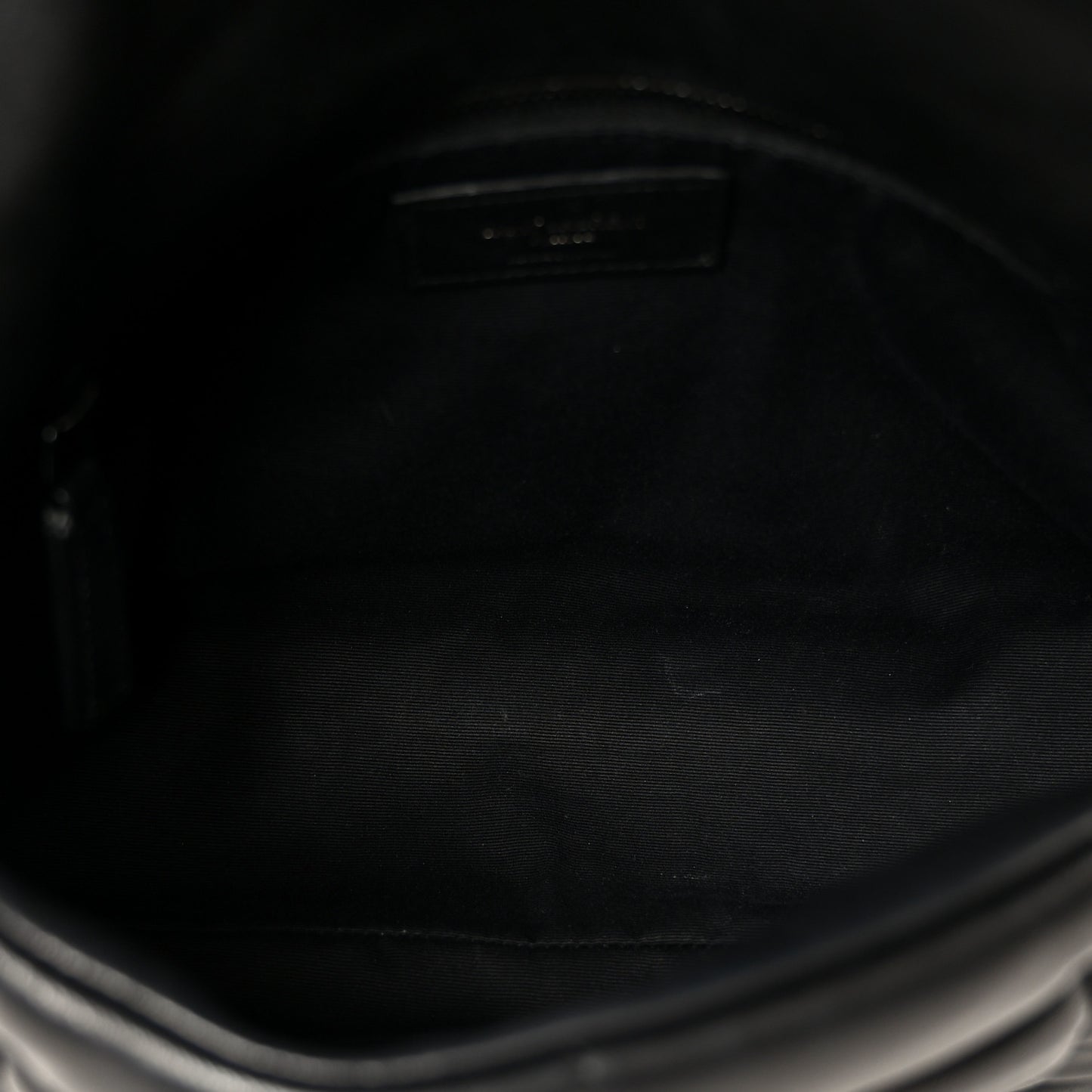 Lambskin Quilted Monogram Monochrome Small Loulou Puffer Chain Satchel Black