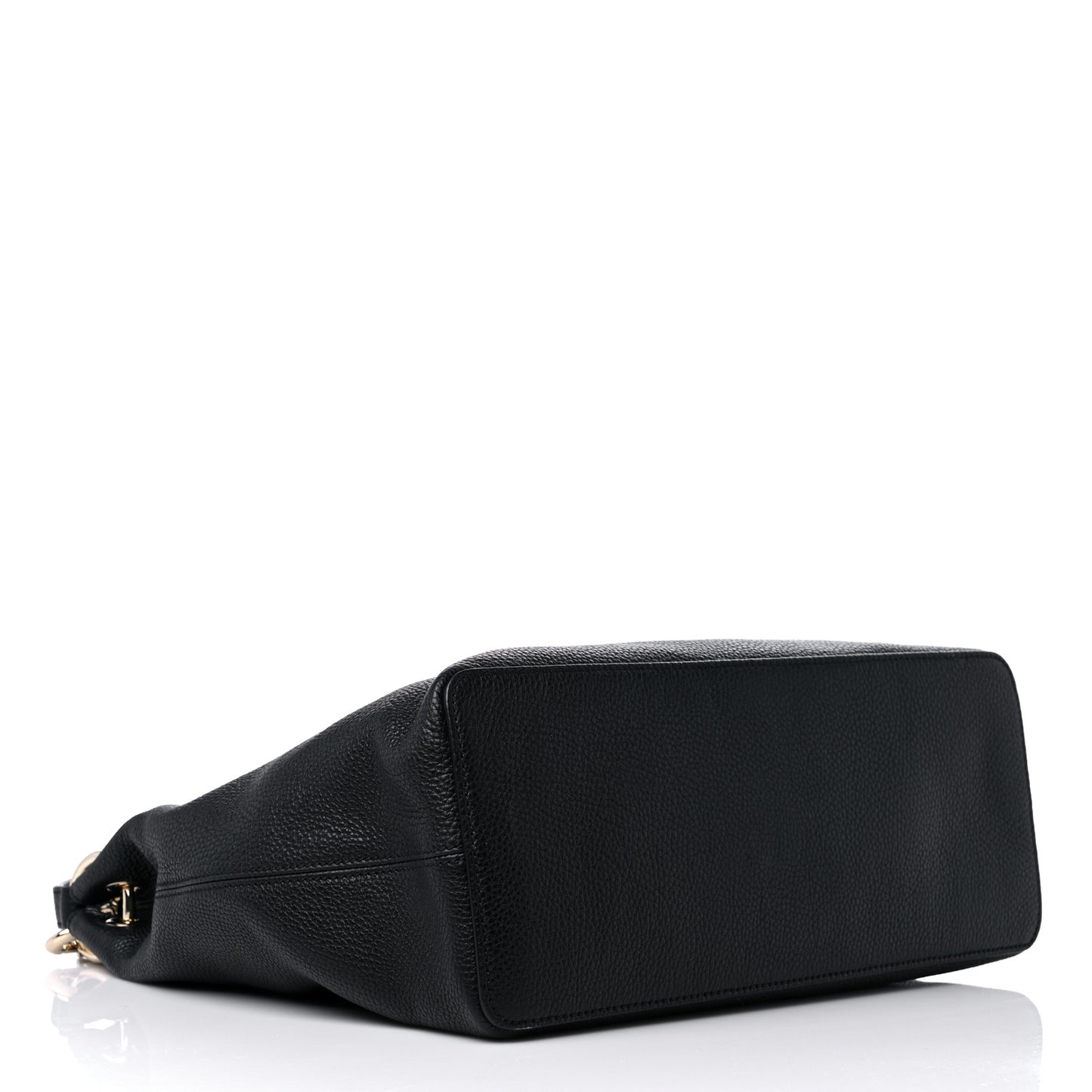 Pebbled Calfskin Large Soho Hobo Black