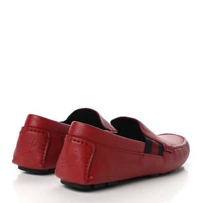 Gucci Calfskin Web Mens Driver Loafers 7 Red 4 of 10
