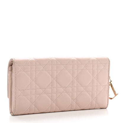 Christian Dior Lambskin Cannage Lady Dior Flap Wallet Light Pink 3 of 13