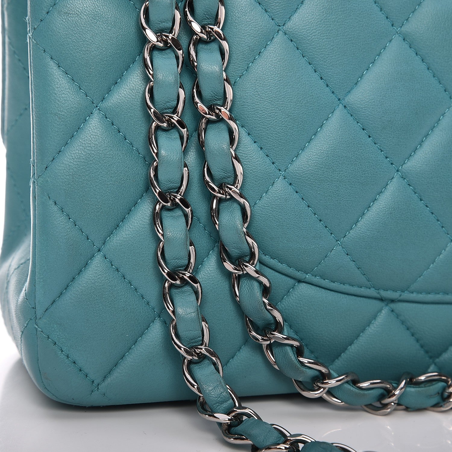 Chanel Lambskin Medium Double Flap Turquoise 8 of 14