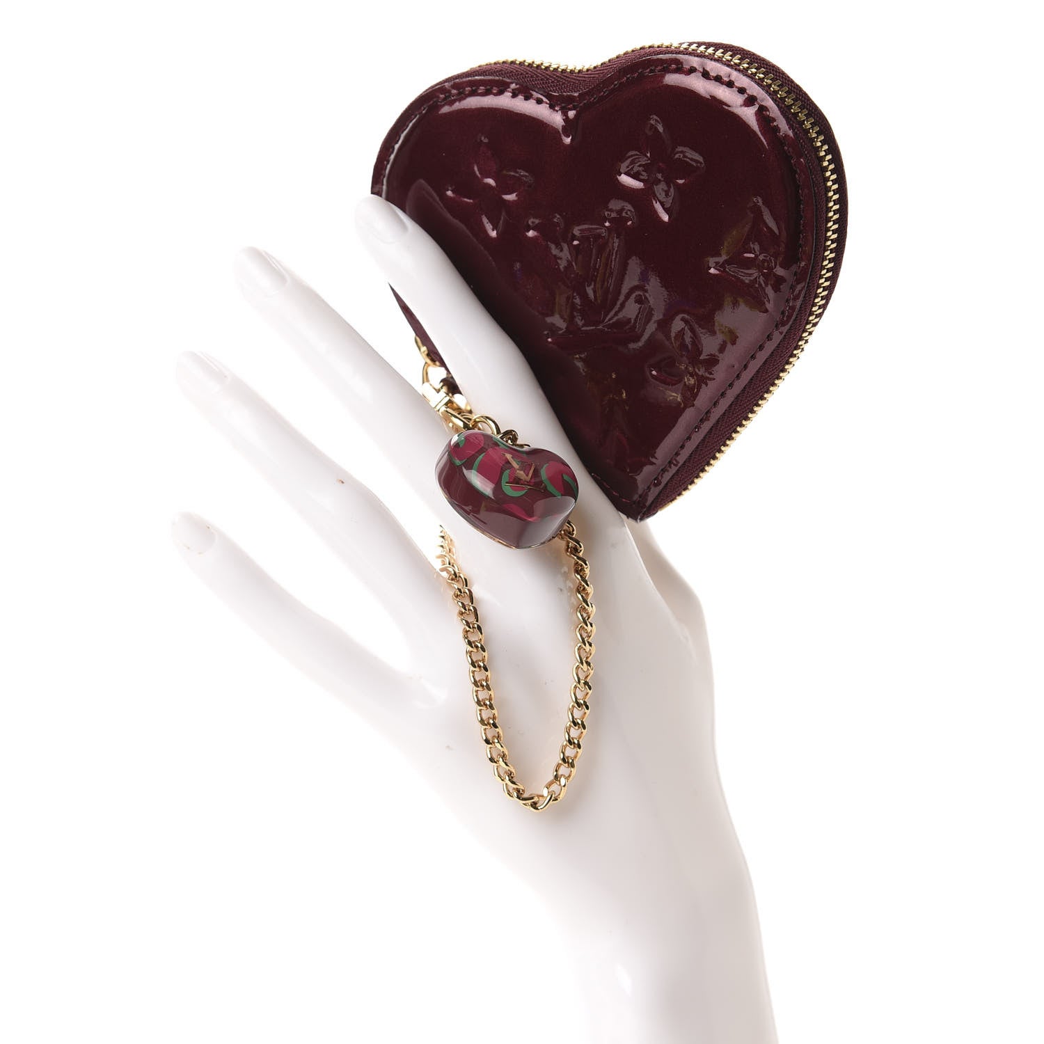 Louis Vuitton Vernis Coeur Heart Coin Purse Rouge Fauviste 2 of 6