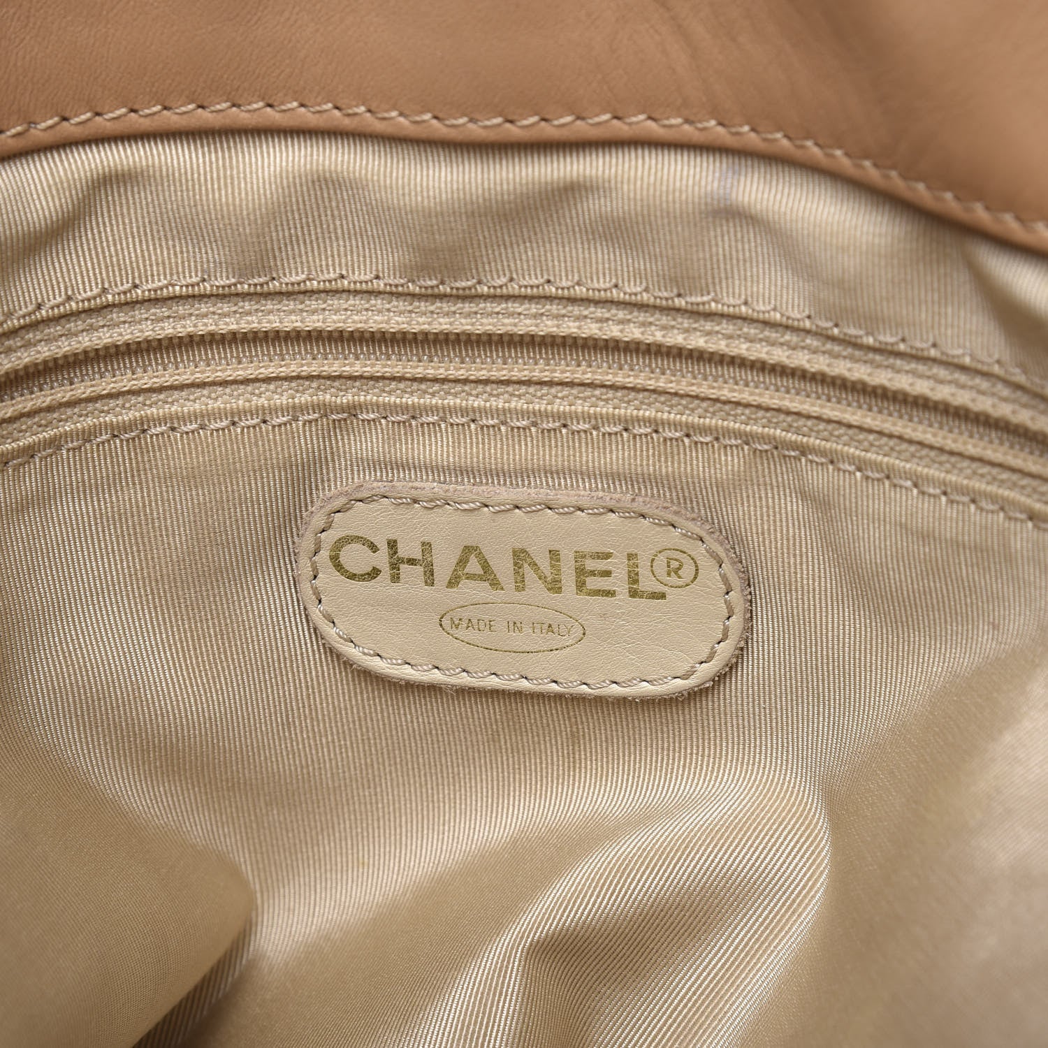 Chanel Lambskin CC Stitched Tote Beige 7 of 10