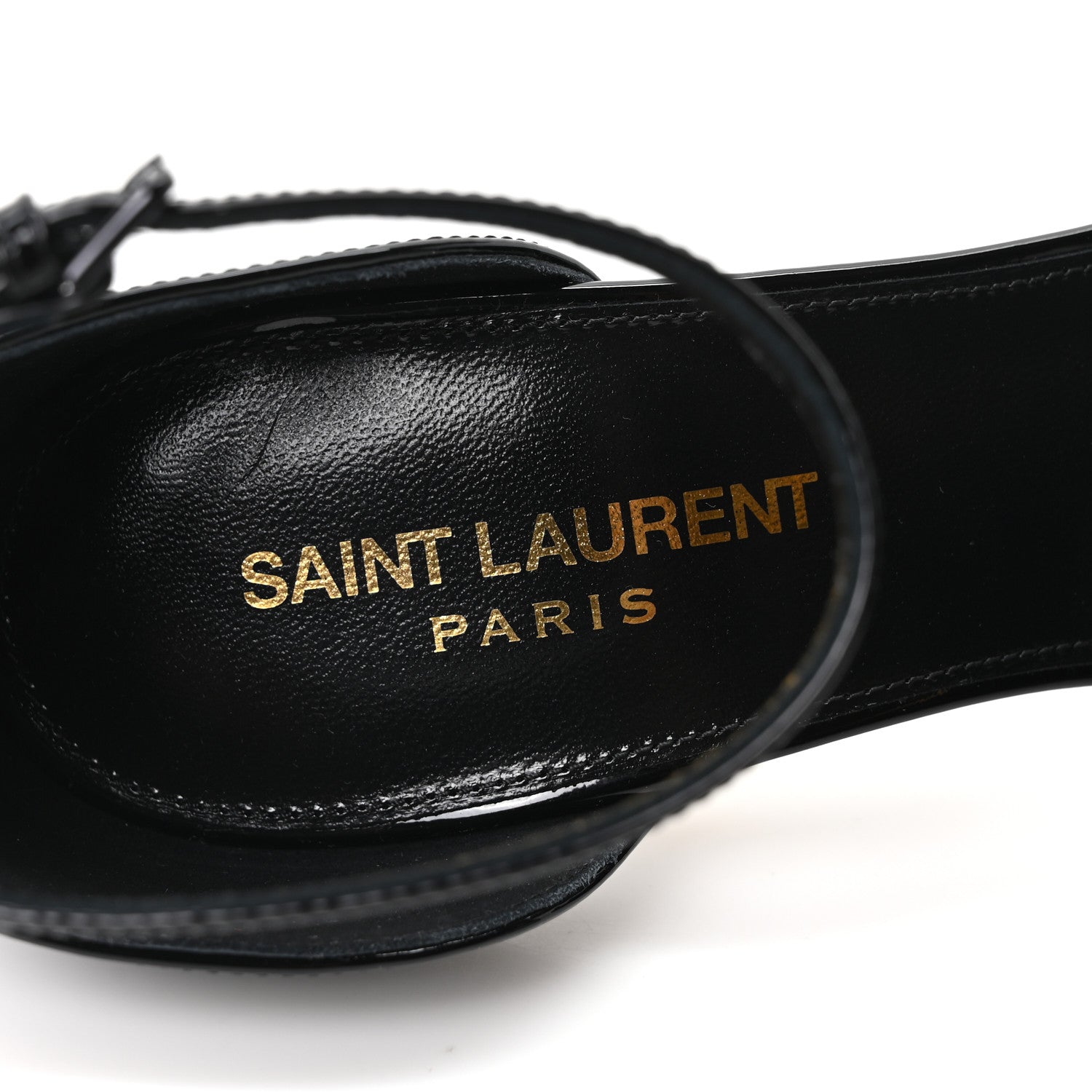Saint Laurent Patent Calfskin Opyum 110 Sandals Black Gold 37 Black Gold 15 of 20