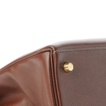 Hermes Courchevel Kelly Retourne 28 Chocolate 8 of 32