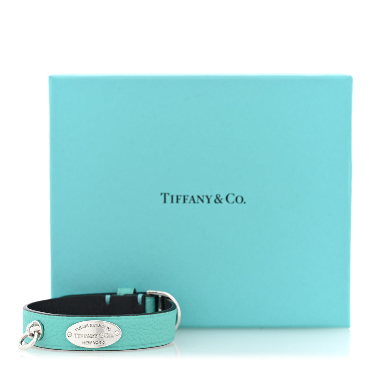 Tiffany Sterling Silver Leather Return to Tiffany Double Wrap Bracelet Blue 4 of 4