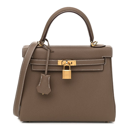 Hermes Togo Kelly Retourne 25 Etoupe 1 of 10