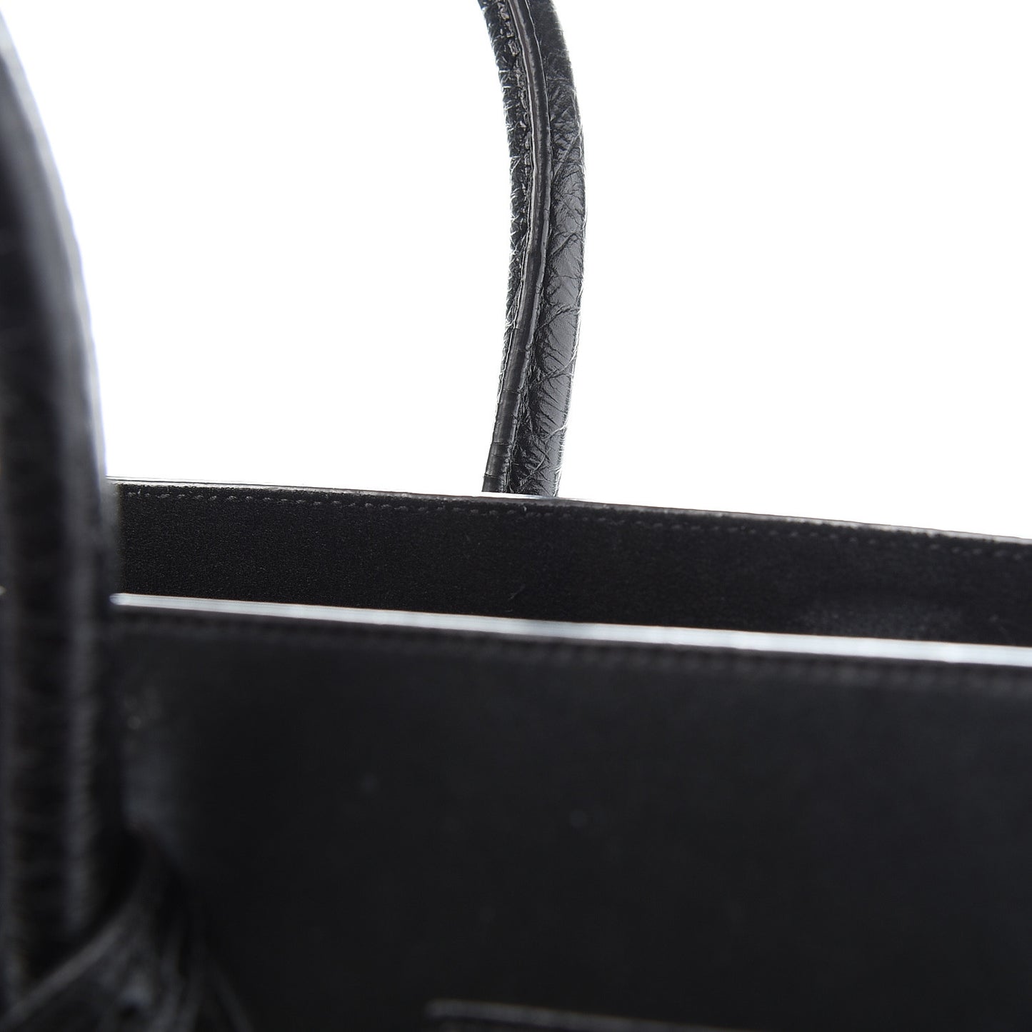 Suede Crocodile Embossed Small Sac De Jour Black