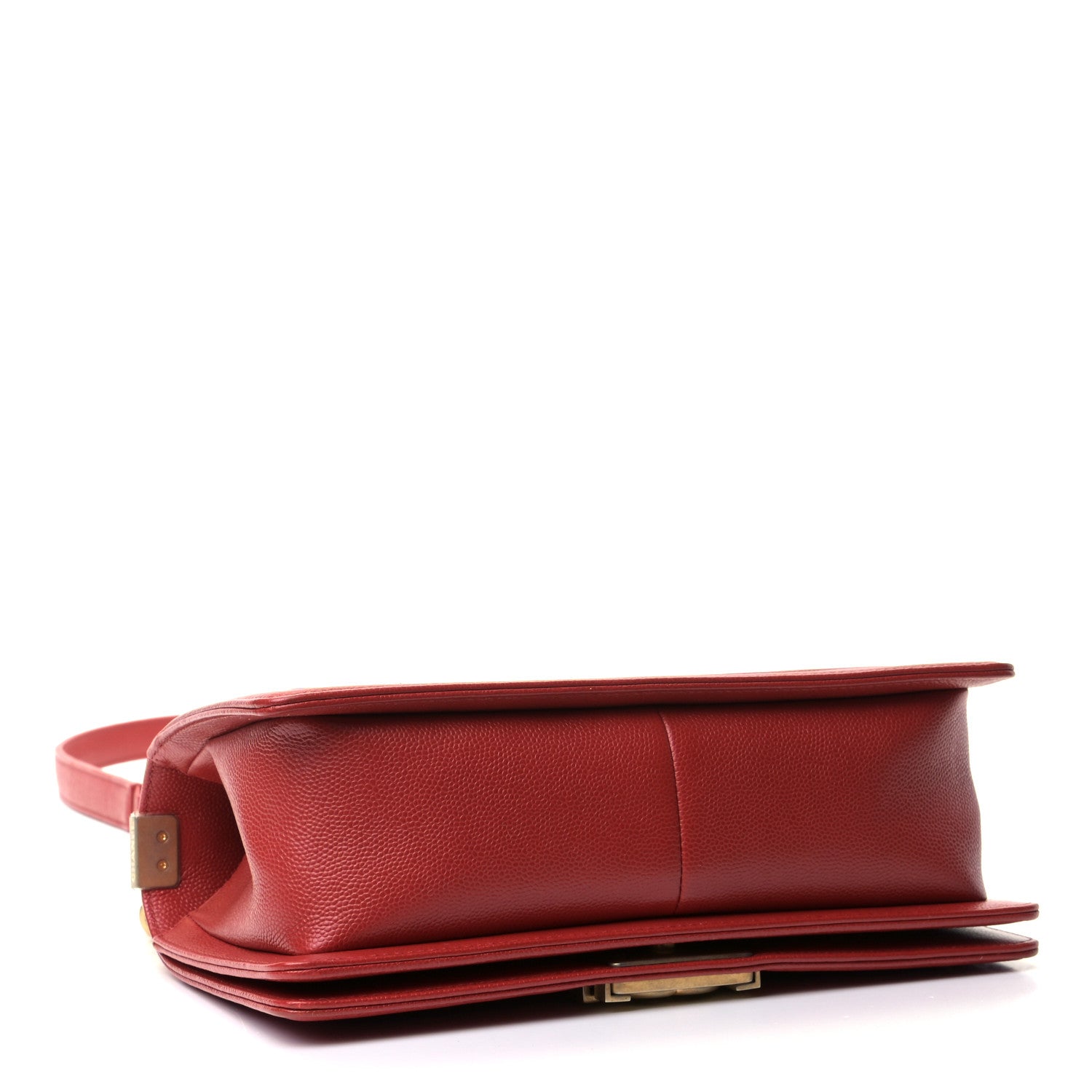 Chanel Caviar Chevron Quilted Medium Boy Flap Red 3 of 5
