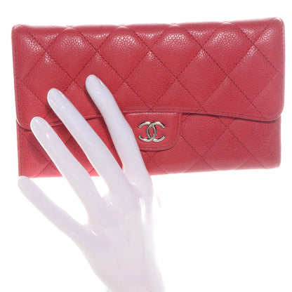 Chanel Caviar Quilted Long Flap Wallet Fuchsia 2 of 8