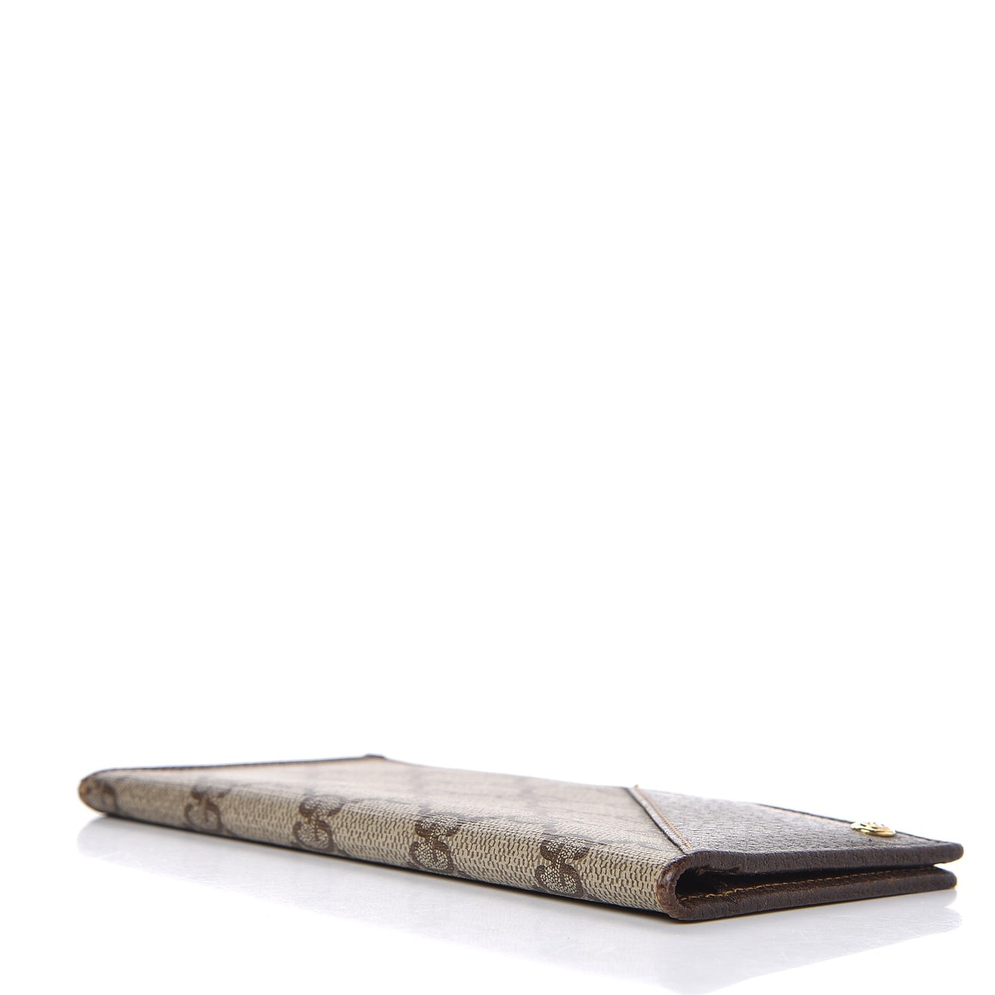 Coated Canvas Monogram Checkbook Wallet Brown