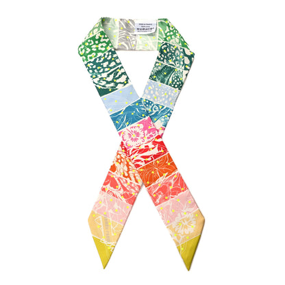 Hermes Silk Jungle Love Rainbow Twilly Vert Rose Jaune Fluo 1 of 3