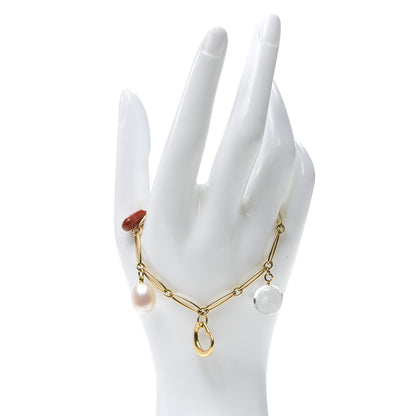 Tiffany 18K Yellow Gold Elsa Peretti Five Stone Charm Bracelet 2 of 5