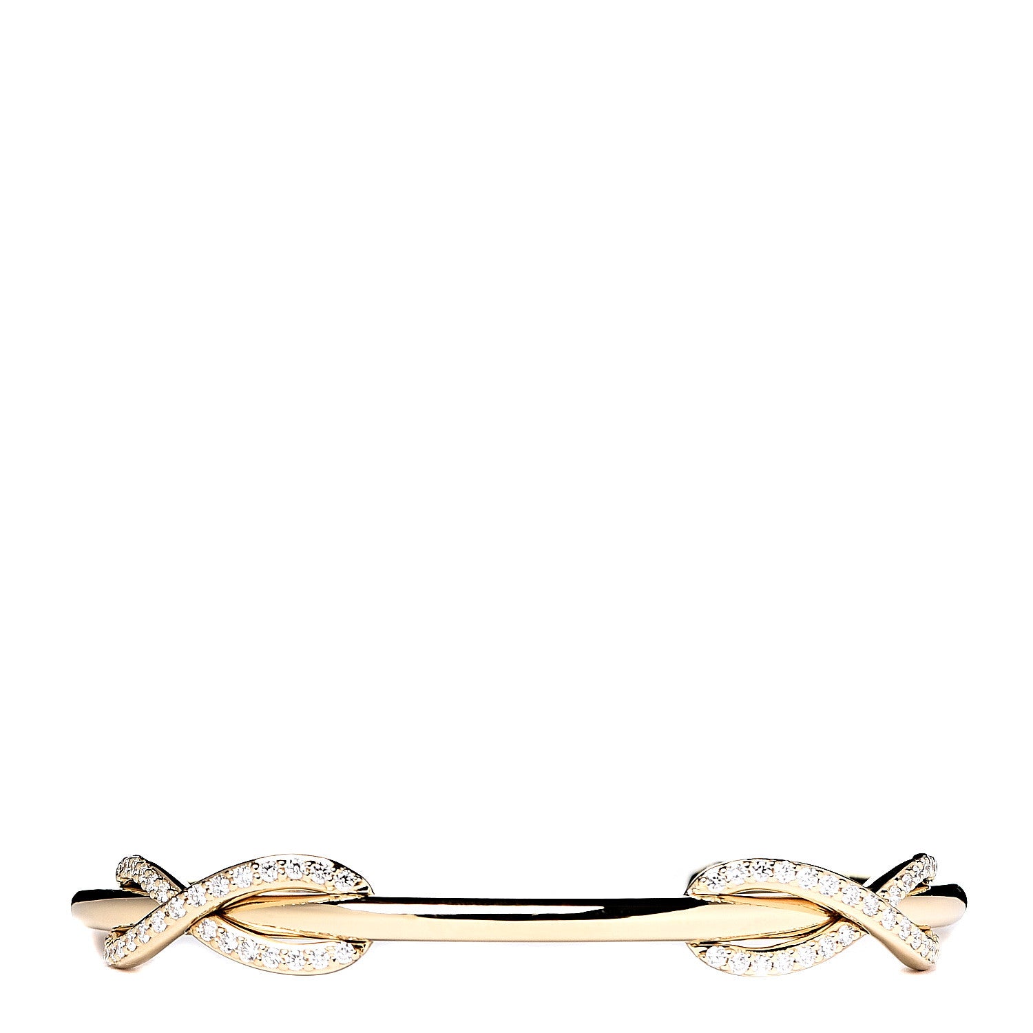 Tiffany 18K Yellow Gold Diamond Double Infinity Cuff Bracelet 1 of 4