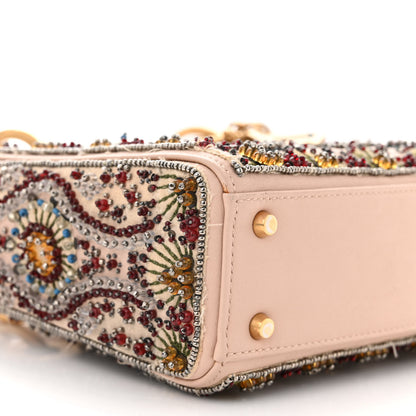 Christian Dior Calfskin Beaded Mini Lady Dior Beige Multicolor 9 of 12