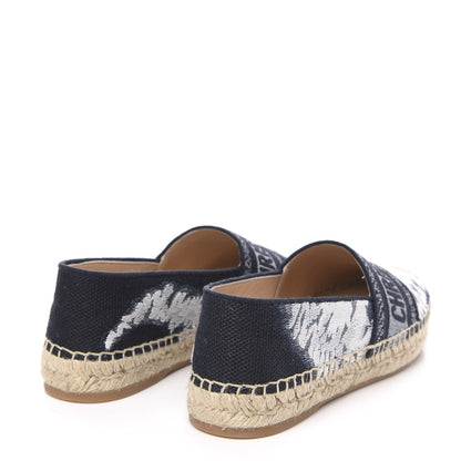 Christian Dior Canvas Tie and Dior Embroidered Granville 15mm Espadrilles 35 Denim 4 of 9