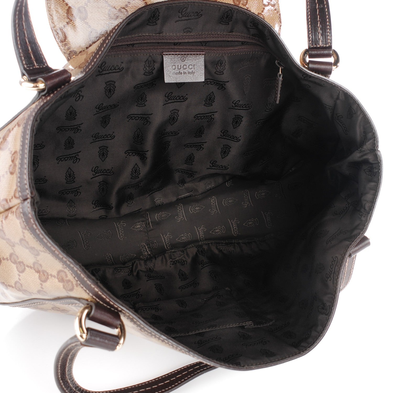 Gucci Crystal Monogram Duchessa Flap Shoulder Bag Dark Brown 5 of 7