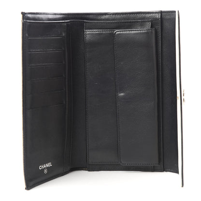 Chanel Calfskin Diamond Embossed Long Flap Wallet White 4 of 9